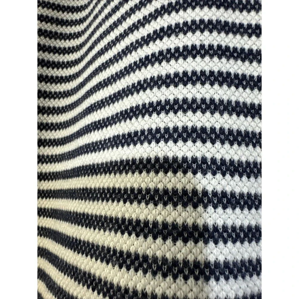 Women’s Striped Knit Hoodie Sweaters Size M Pullover Long Sleeve Casual Tie Neck